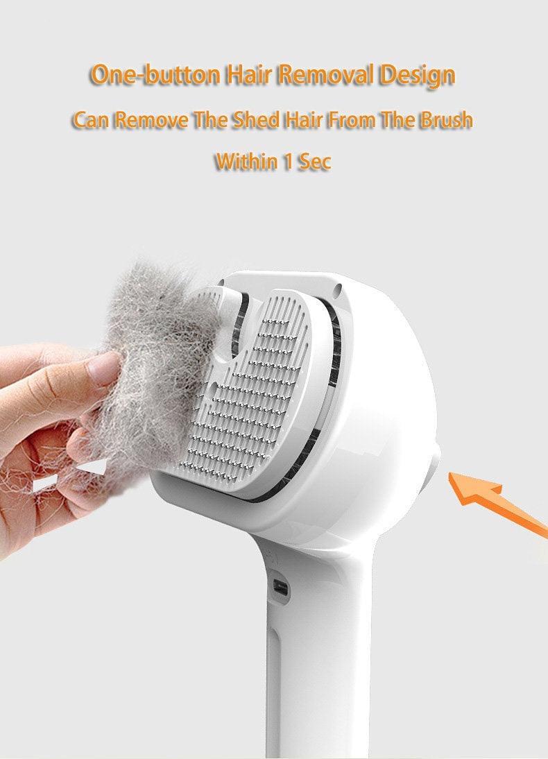 Pet Comb Self Cleaning Pets Hair Remover Brush For Dogs Grooming Tools Dematting Comb Built-in Mist Humidifier Pet Products