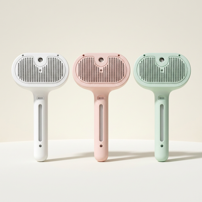 Sleekpaw mist pet comb available in white, pink and mint