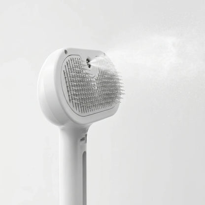 A fine cool mist sprays from the Sleekpaw comb nozzle